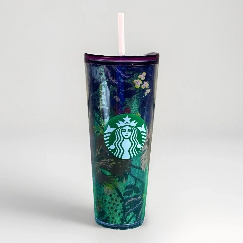 Starbucks Fall 2021 Rising Floral Flowers 24oz Cold Tumbler with Straw‎